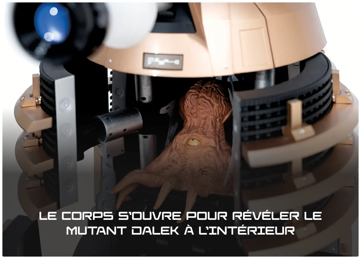 Le corps s’ouvre pour révéler le mutant Dalek à l’intérieur